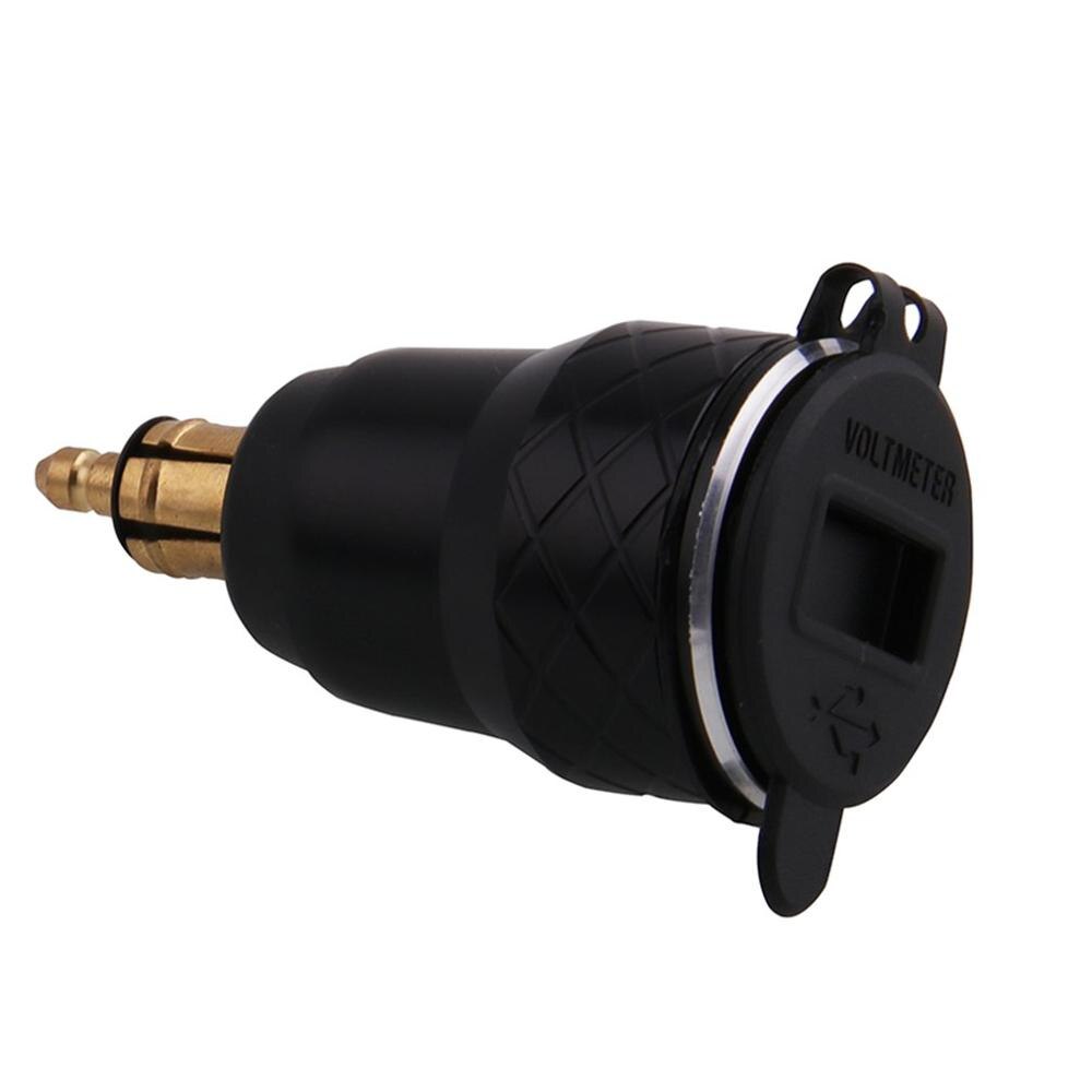 Adaptador de enchufe de mechero para cargador de motocicleta con pantalla Led R1200Gs Triumph Tiger 800 Xc Hella Din a cargador Usb para motocicleta 5V 2.1A: Black