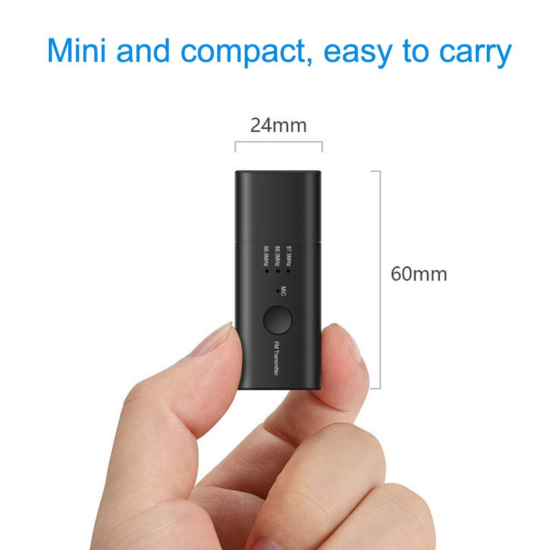 JaJaBor – transmetteur FM sans fil Bluetooth 5.0 pour voiture, Kit mains-libres, récepteur de musique, Jack AUX, 3.5mm