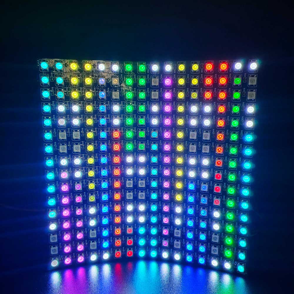 1~2PCS WS2812B 8X8 8x32 16x16 Pixel Panel Flexible Matrix Screen WS2812 IC RGB 5050 SMD Led Module Individually Addressable DC5V