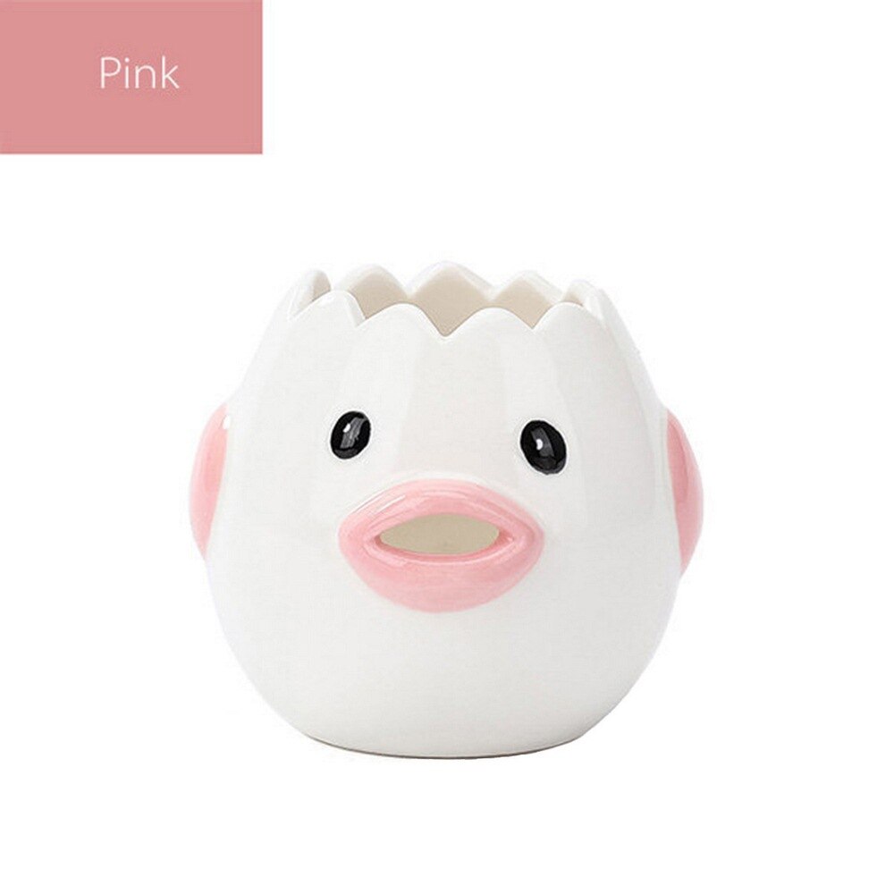 Cute Chicken Ceramic Egg White Separator Egg Yolk Protein Separator Filter Baking Tools Kitchen Accessories Practical: pink