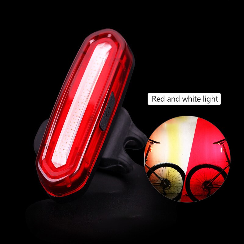 120Lumen Fiets Achterlicht Usb Oplaadbare Fietsen Led Achterlicht Waterdichte Mtb Racefiets Achterlicht Knippert Voor Fiets: Red White Light