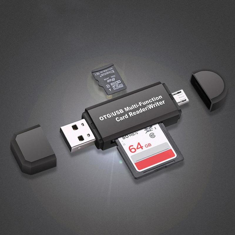 1PC Universal 4 in 1 USB OTG Card Reader Drive High-speed For Android Writer TF/SD USB2.0 Computer OTG Card Header Extensio W8N8