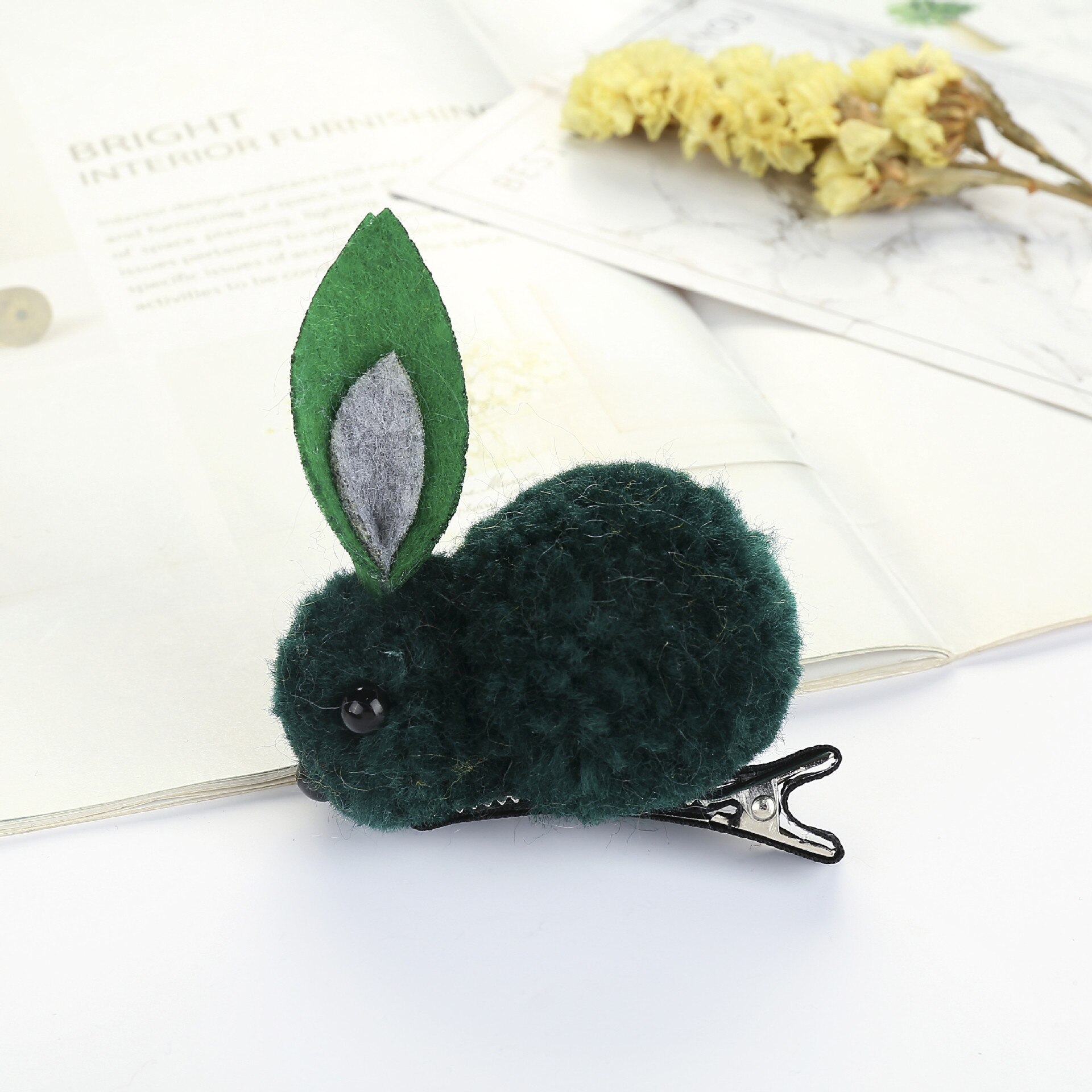 Bracelet caoutchouc lapin pour enfants 5 couleurs | Joli bracelet caoutchouc pour filles, corde pour tête, accessoires pour cheveux, anneau à cheveux, épingle à cheveux, bijoux de coiffure: dark green