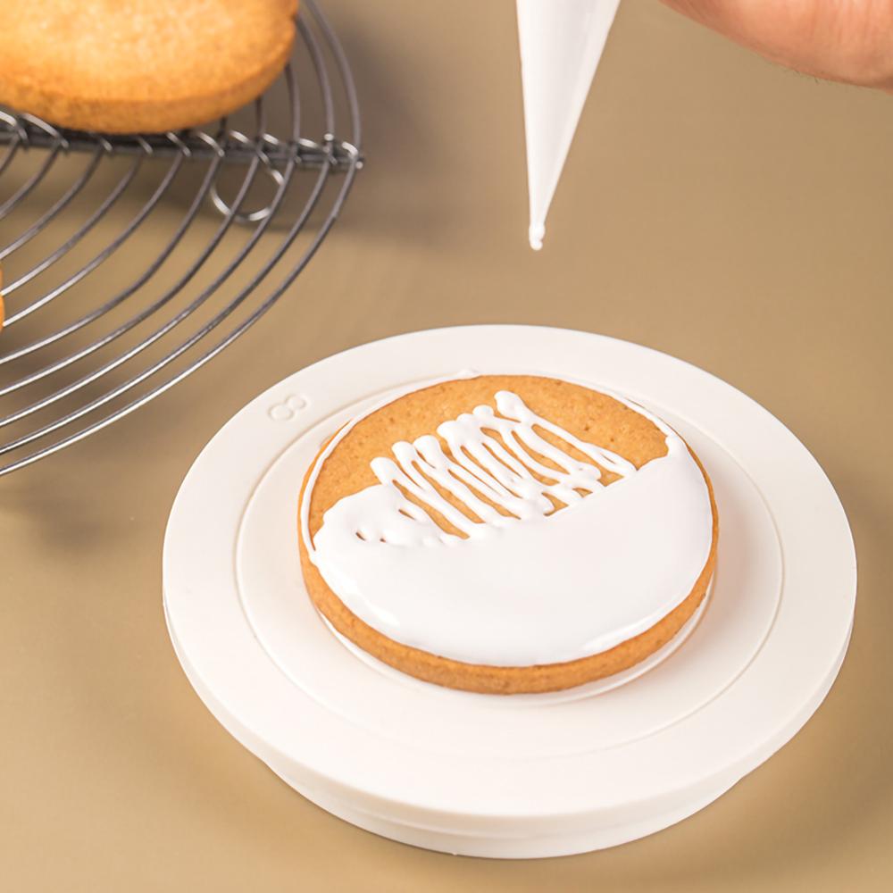DIY Cake Rotary Table Mini Plastic Fondant Cake Turntable Revolving Platform Round Cookie Stand Rotating Home Kitchen
