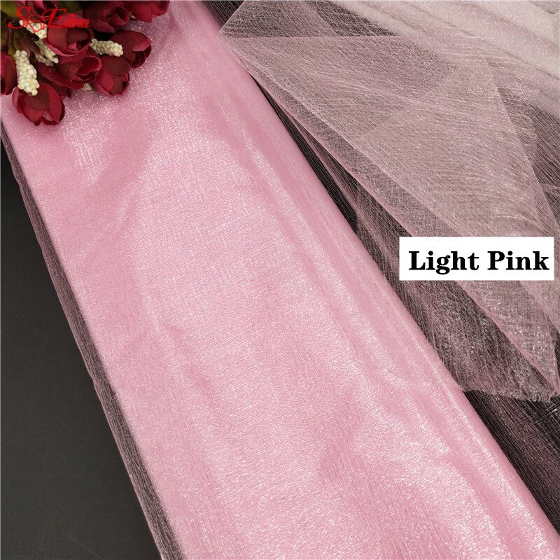 Top! 48CM x 5M Tulle rouleau cristal tissu Organza Tulle rouleau bobine de mariage décoration fête d'anniversaire enfants bébé douche 5ZSH015: light pink