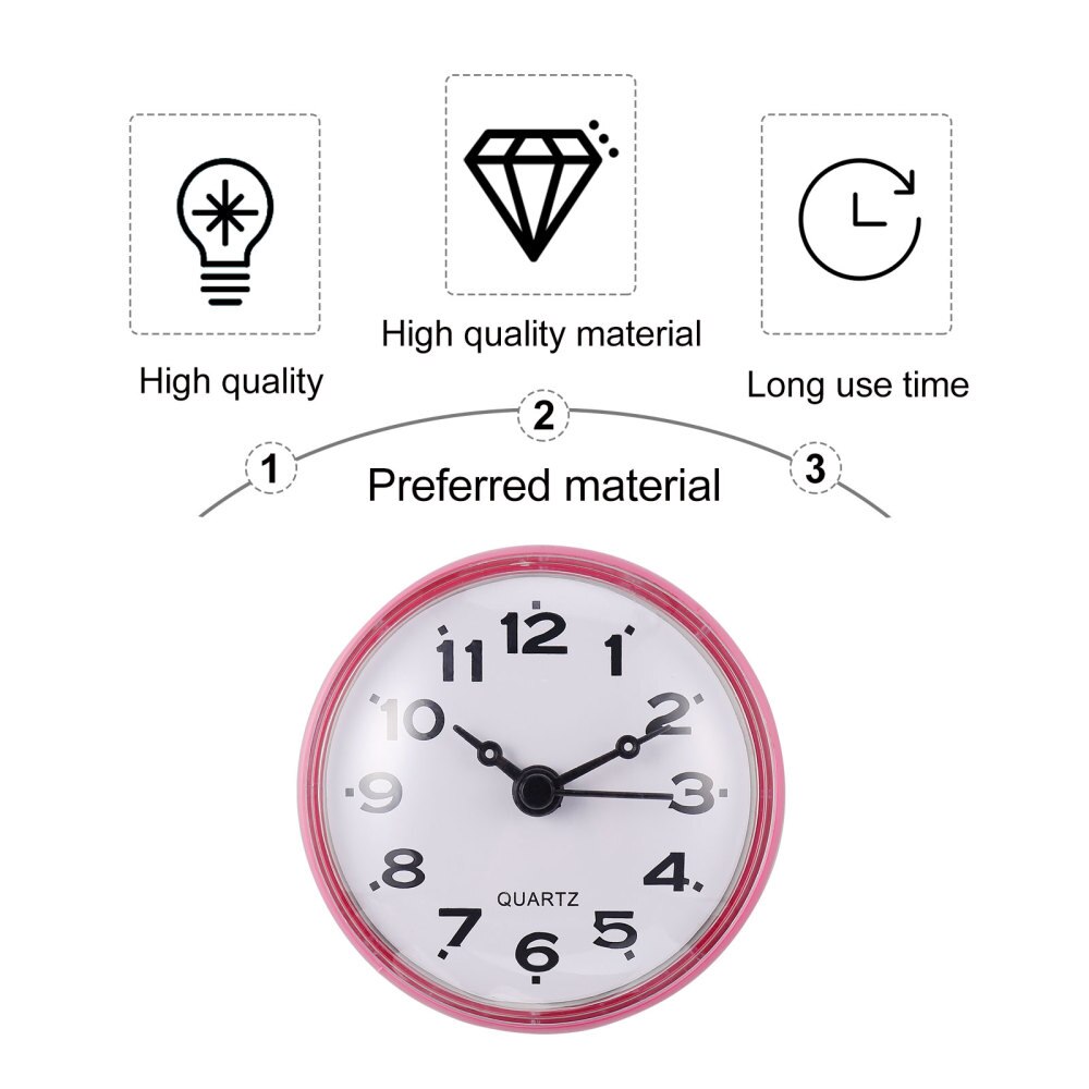 Horloge murale étanche pour salle de bain, 1 pièce, silencieuse, ventouse suspendue