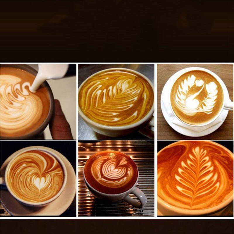 Moussage café pichet tirer fleur tasse avec thermomètre intégré appuccino lait Pot expresso tasses Latte Art lait