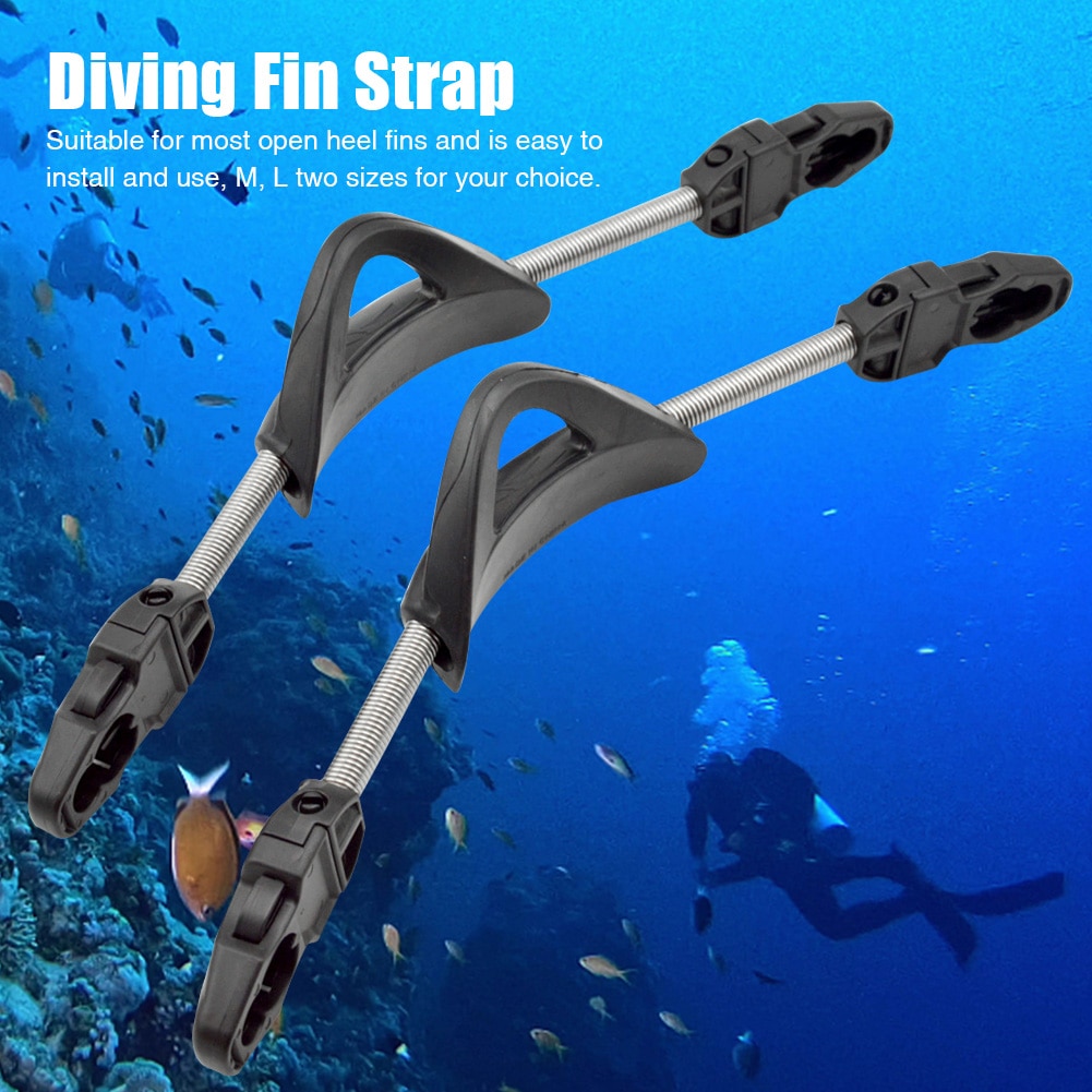 1pair Keep Diving Stainless Steel Spring Straps for Snorkeling Fins Diving Spring Fin Strap with Quick Release Buckle