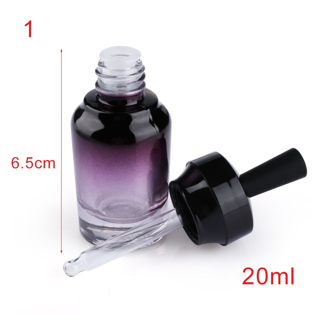 1pc tomme glass dropper påfyllbare flasker aromaterapi eterisk olje flaske hetteglass oppbevaring makeup badetilbehør 20/30/50ml