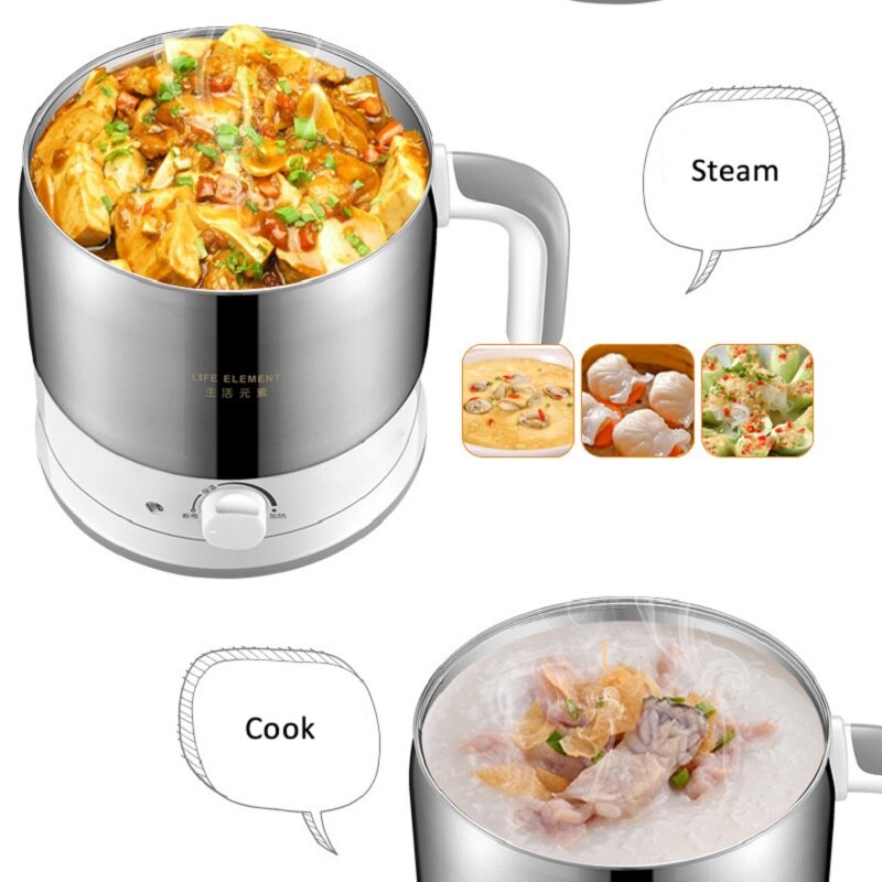 Multifunctional Electric Rice Cooker Electric Food Steamer Egg Pot Electric Slow Cooker Household Mini Electric Cooker 1.2L
