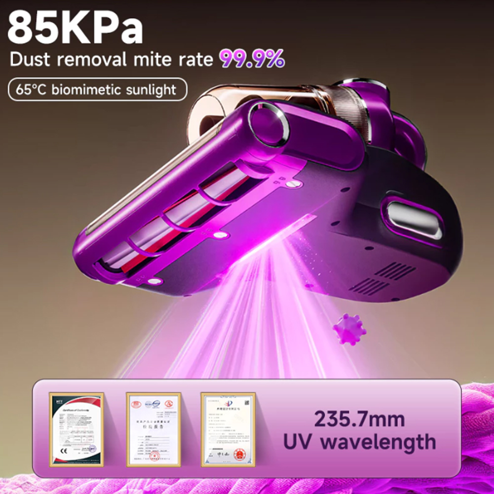 85000Pa Handstofzuiger met UVC-licht Draadloze stofmijtverwijdering USB Oplaadbare draagbare dweilmachine voor thuis