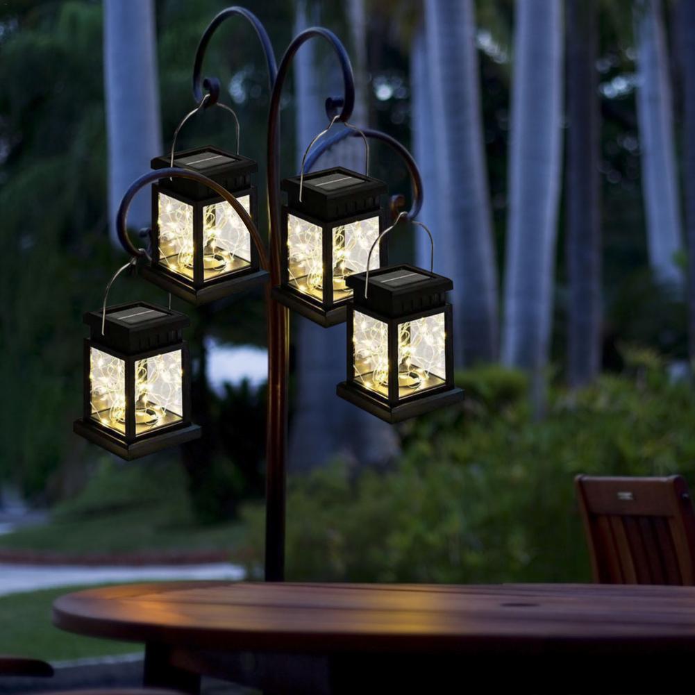 Garden Solar Retro Lanterns Light Outdoor Hanging Candle Lamps Decoration Waterproof Garden Yard Lawn Landscaping Floor Lights