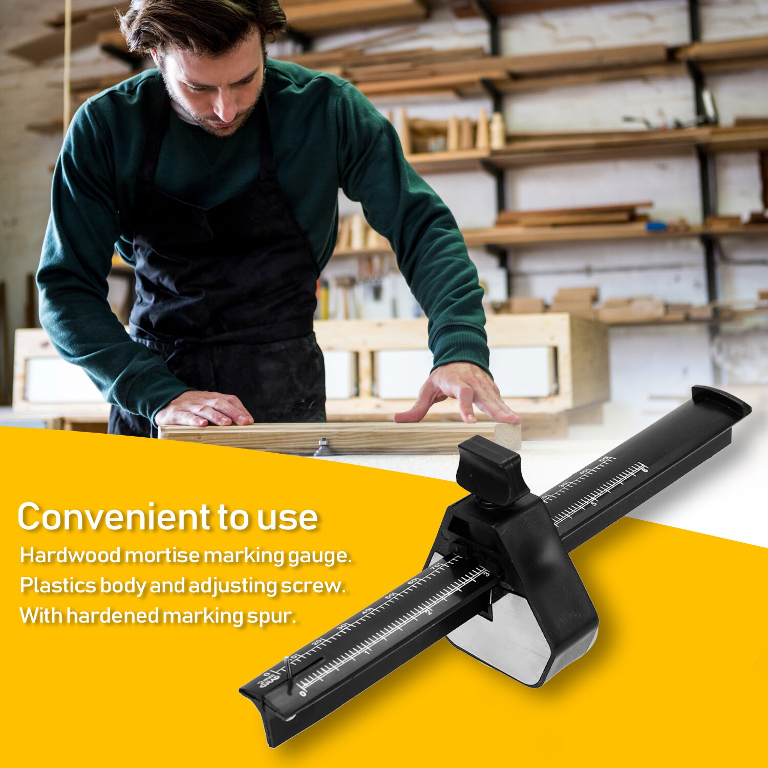 Manual Marking Gauge Scale Ruler 150mm Carpentry Adjustable Screw Woodworking Measuring Tools