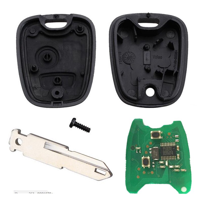 Clé télécommande à 2 boutons 433Mhz, transpondeur PCF7961, lame NE73, pour voiture PEUGEOT 206