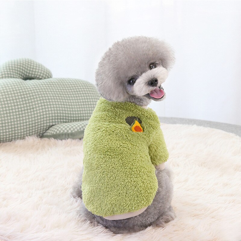 Dog Clothes pomeranian Pet Sweatshirt Autumn Winter Small Medium Dog Clothing Chihuahua Schnauzer Jacket Costume: Green / L