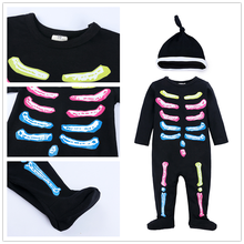 Kinderen Halloween Kostuum Beanie Rompertjes Footies Baby Boy Kleding Baby Herfst Lange Mouw Pasgeboren Romper Met Voeten
