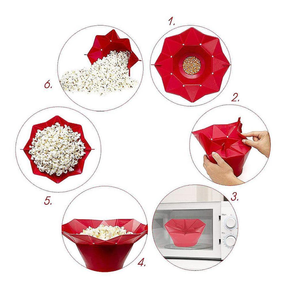 Popcorn Popper Maker Kom Diy Siliconen Magnetron Maker Vouw Emmer Tool Groen Keuken Rood Popcorn