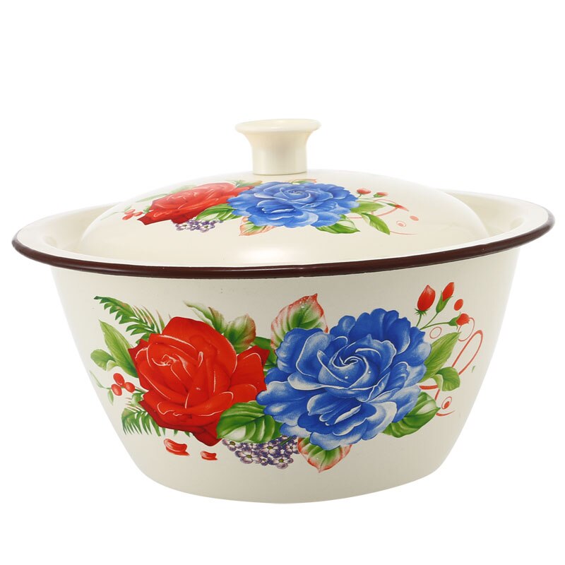 Vielzahl von Stilen von Emaille Schüsseln, Große Kapazität Emaille Fingerspitze Schalen, einfach zu Nahrung Speichern Küche Geschirr 1 Stck: Blau / 20CM
