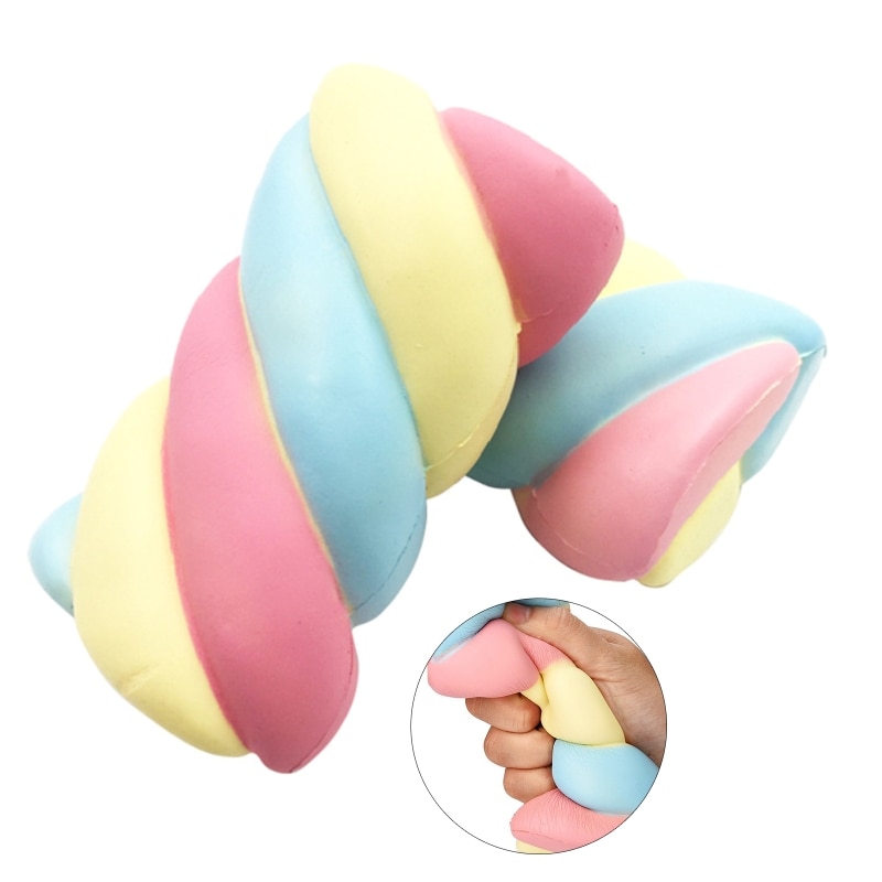 77HD 5.5’’ Squeeze Marshmallow Fidget Toy Realistic Candy Party Favor Cute Slow Rising Pressure Release Toy Adults Funny