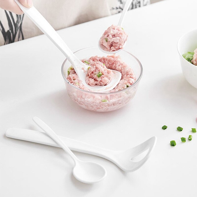 2 stk / sett ikke-pinne kjøttkaker maker skje rustfritt stål kjøttkule maskin form med suppe til diy fiskebiff kjøttboller kjøkkenverktøy