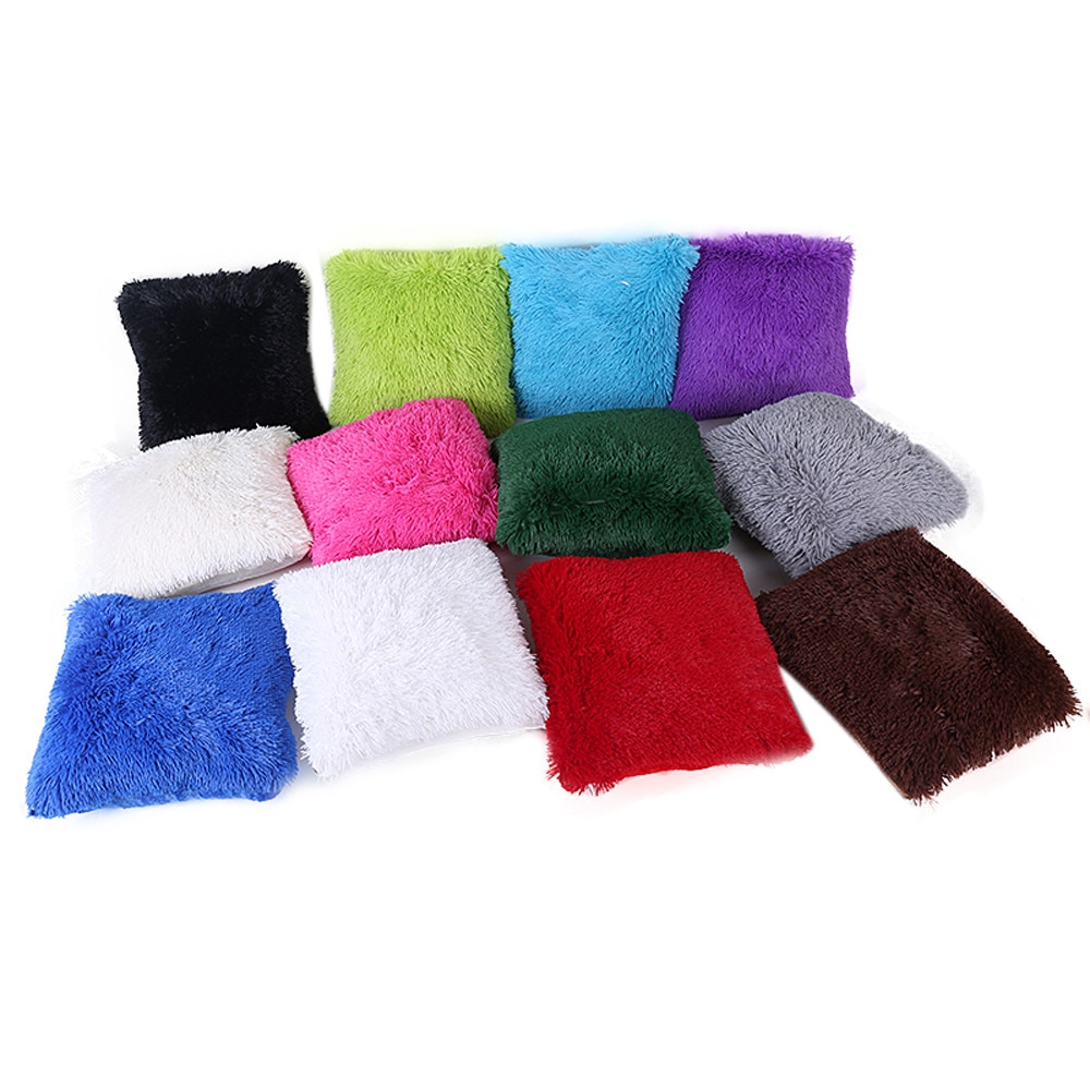 Housse de coussin pour décoration de maison | Coussin de luxe en velours, bleu, vert, jaune, rose, gris, noir, #30