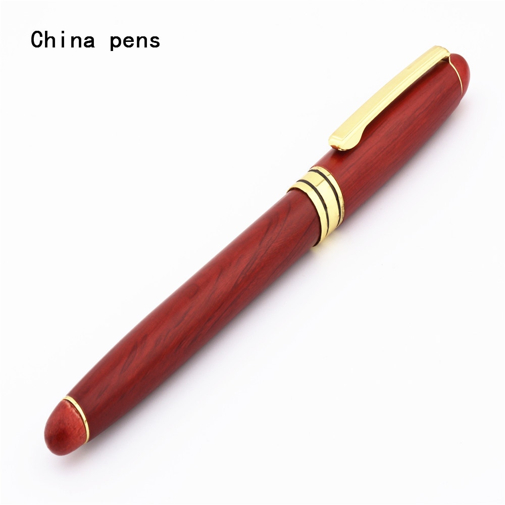Papeterie de luxe en bois rouge, stylo-plume à pointe moyenne pour étudiants, bureau d'affaires,