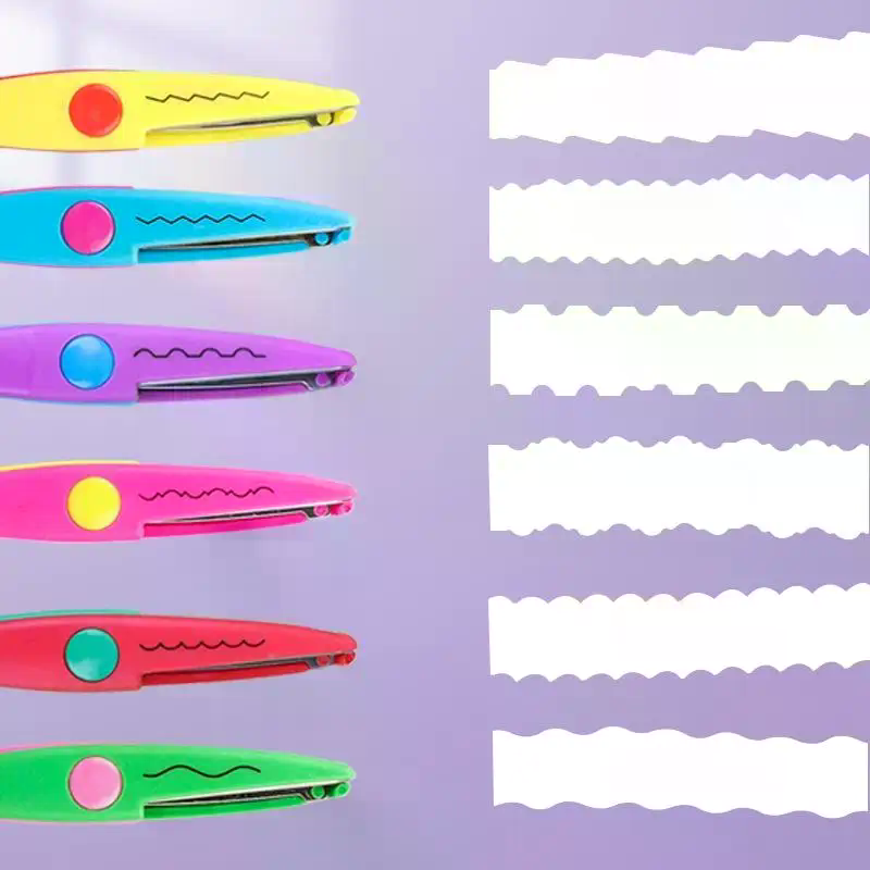 Wavy Pattern Scissors DIY Handmade Paper Cutter Craft Paper Card Photo Cutting Tools Kids Office Supplies