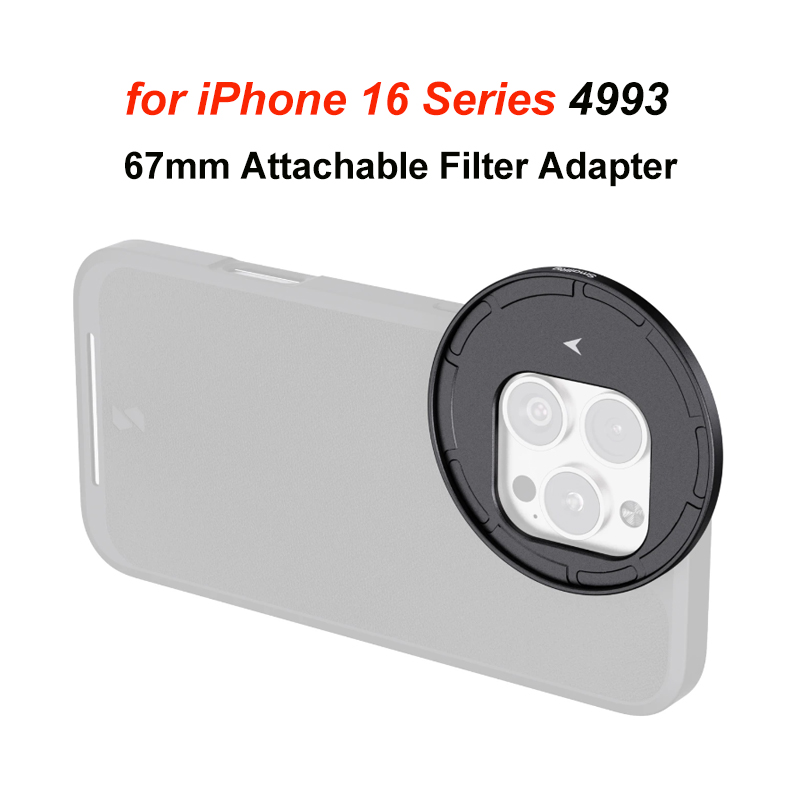 SmallRig FilMov Photography Kit for iPhone 16 Pro Max, for iPhone 16 Pro, with Capture Grip/T-Mount Lens Backplate for MagSafe: black