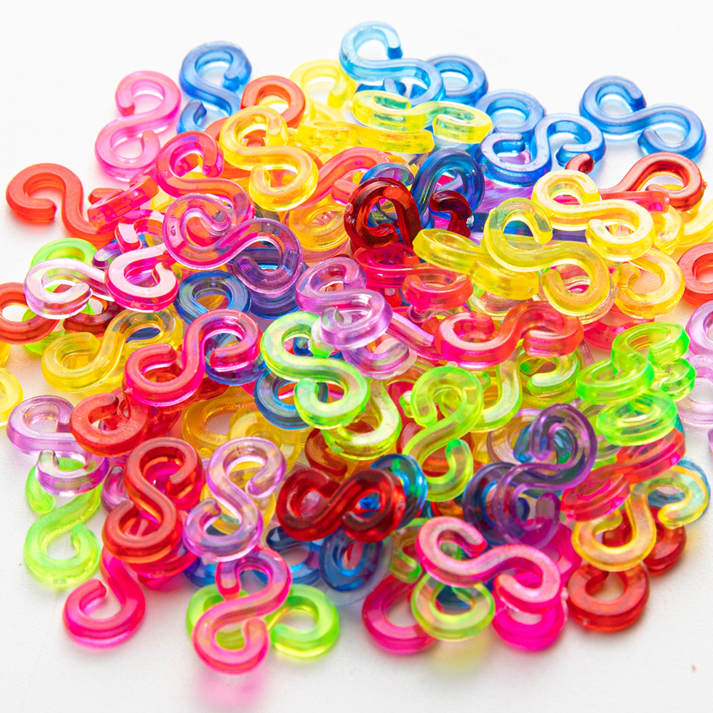 500 Stuks S Clips Voor Kleur Elastiekjes Armband Haken Sluitingen Plastic Connectoren Sieraden Handcrafts Diy Maken Accessoire Kit