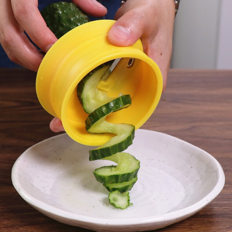 Spirale Zitrone gurke Schneidemaschine obst Zitrone Schneidemaschine Tee Einkaufen rotierenden phantasie Zitrone Tee schneiden werkzeuge spiralizer Zitrone Cutter