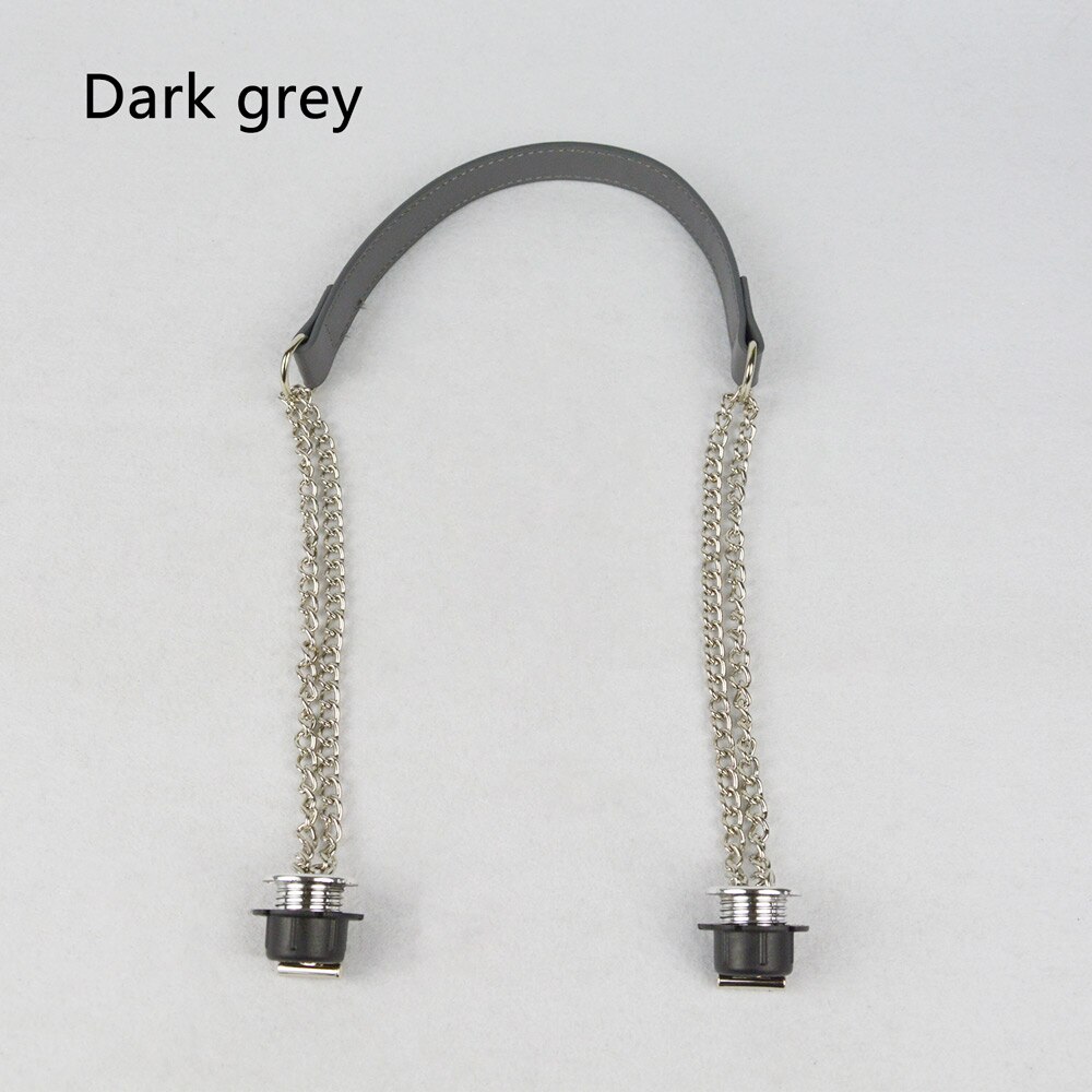 TANQU jednoczęściowy O worek srebrny długi podwójny łańcuszek z metalową śrubą do Obag Women: Dark Grey