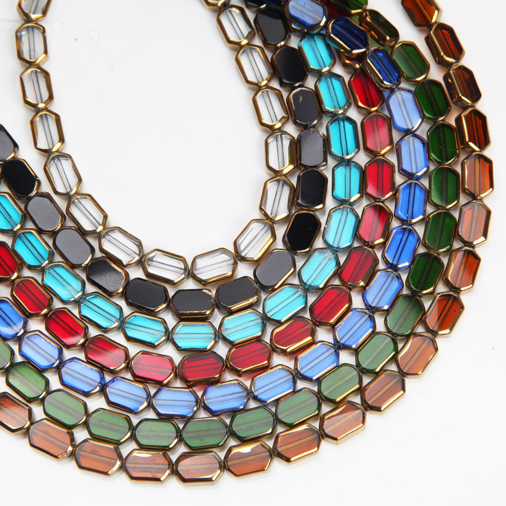 28PCS 6*9mm Ellipse Glass Beads for Jewelry Making Bracelets Charms for Jewelry Making Supplies DIY Pendants Accessories
