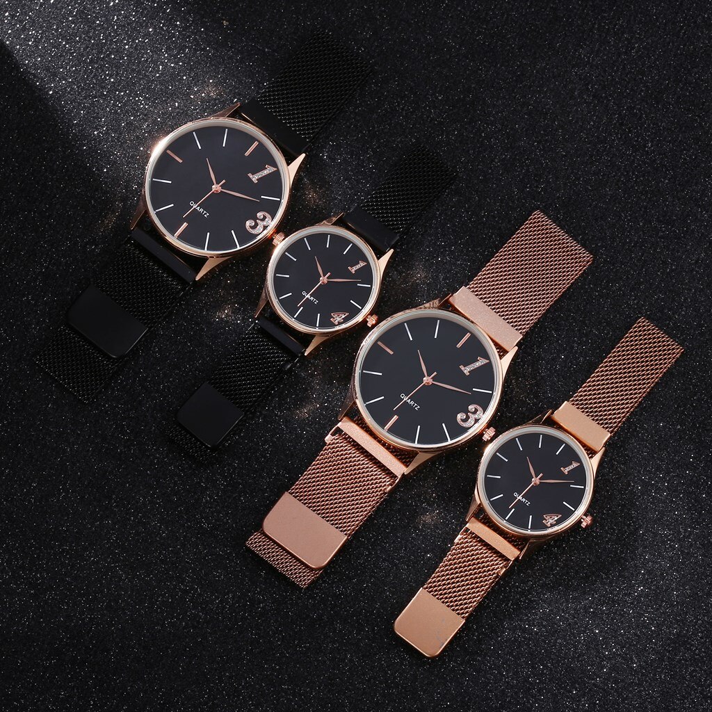 Relógio de pulso com fivela magnética, relógio fashion para amantes com design exclusivo, feminino e masculino, casual, presente de dia dos namorados