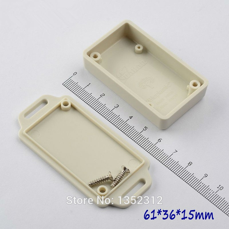 Caja de conexiones abs de montaje en pared caja electrónica pequeña caja proyecto impermeable caja tomacorriente de plástico de 61x36x15mm, 20 unids/lote