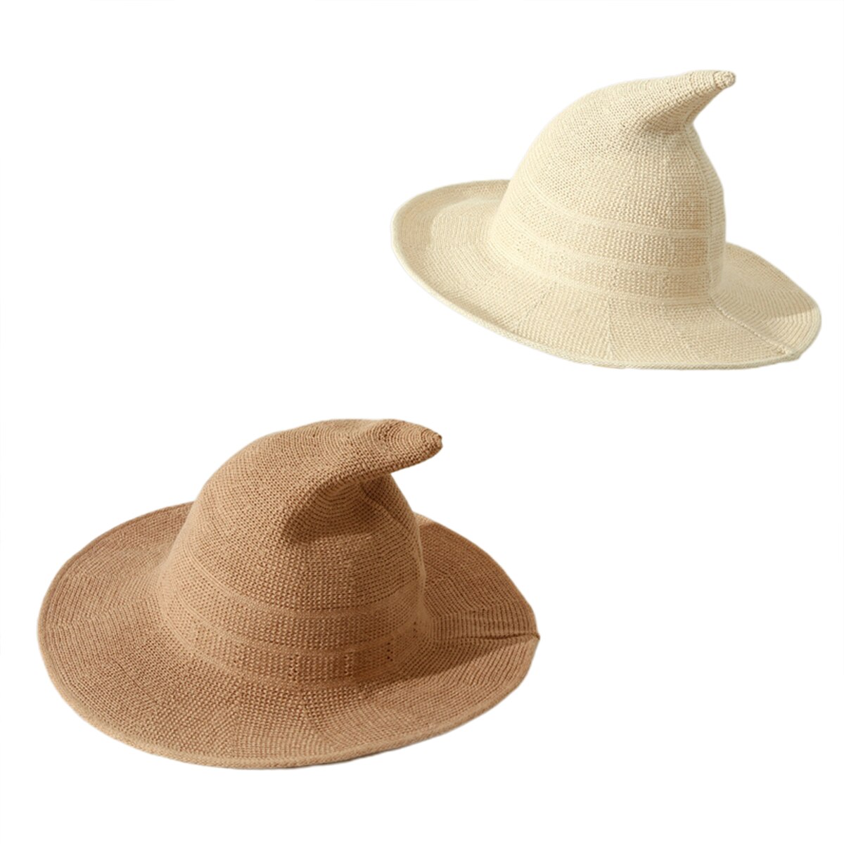 Nova moda feminina senhoras chapéu de malha cor sólida balde chapéus chapéu pescador chapéu de bruxa preto cinza rosa bege