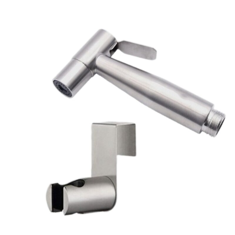 Zilver Handheld Wc Spuit Roestvrij Staal Spuit Kit Bidet Spray Voor Toilet Voor Douche Sproeier Wall Of Wc