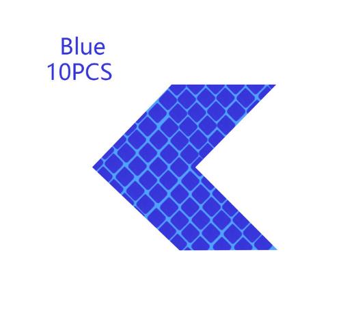 10 Pcs Car Reflective Sticker Warning Arrows Decoration Decals Car Motorcycle Tail Bar Bumper Sticker for Traffic Safety Mark: Blue