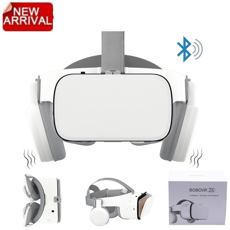 Z6 Upgrade 3D Bril VR Headset Google Kartonnen Bluetooth Virtual Reality Bril Draadloze VR Helm Voor Smartphones
