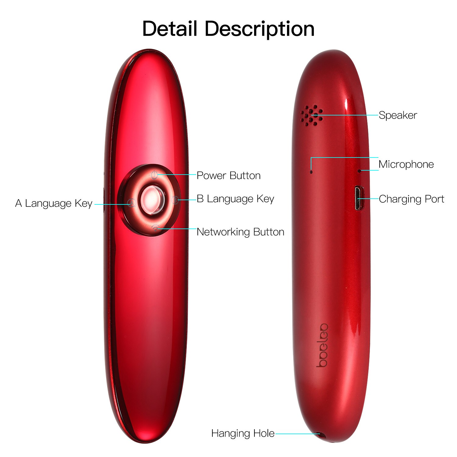 Portable Two-Way Translation 42 Languages Real Time Instant Voice Translator Device APP Support Repeat Translation for Learning