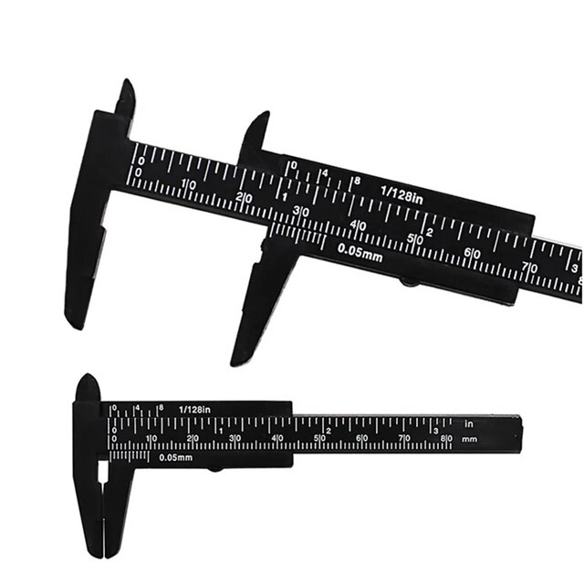 80mm Mini Plastic Sliding Vernier Caliper Gauge Measure Tool Ruler Micrometer Accurate Measurement Tool Standard Vernier Caliper: black