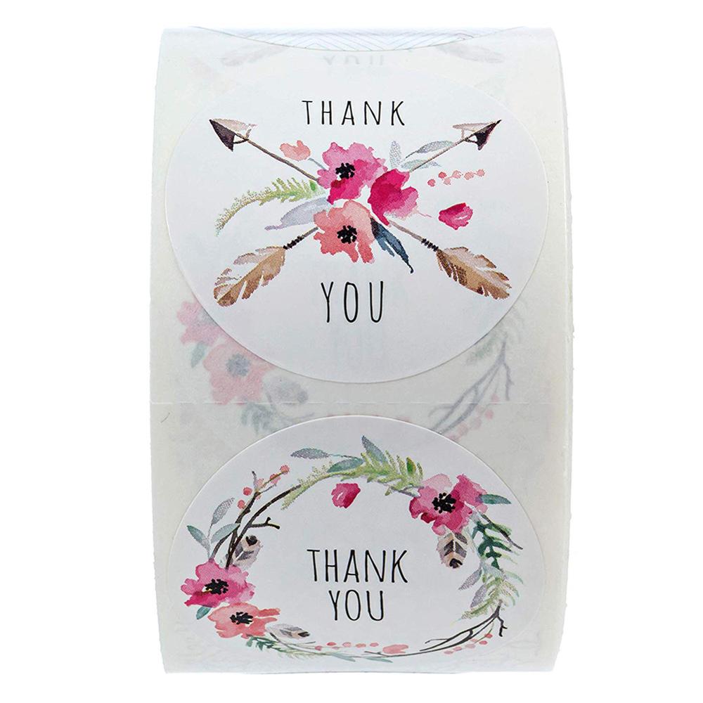 500pcs Per Roll Thank You Stickers 6 Different Thank You DesignsThank You Stickers
