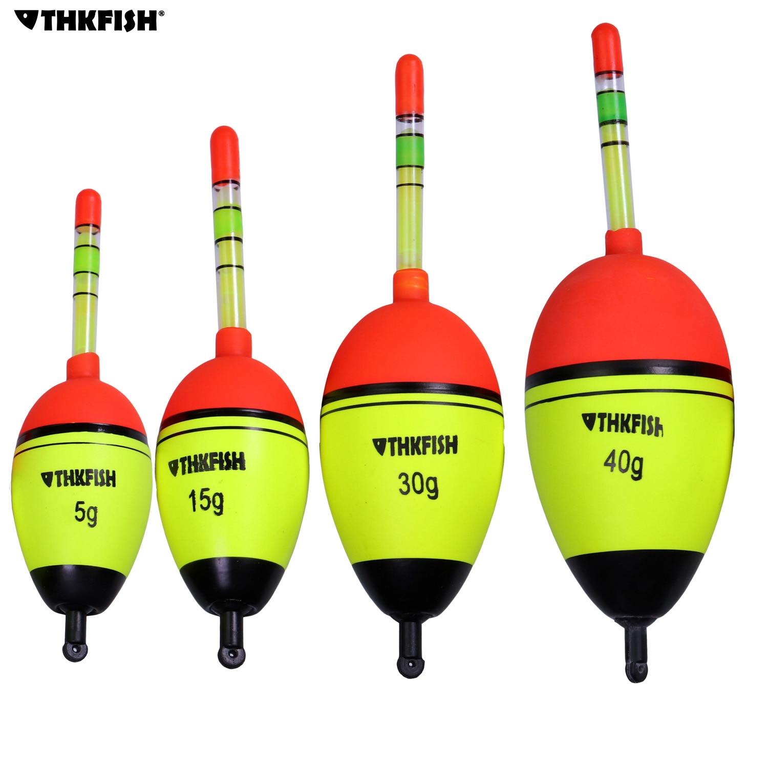 Flotador de pesca nocturno, 2 uds., 5g, 15g, 30g, 40g, EVA, flotadores de iluminación para pesca nocturna