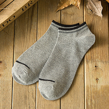 Chaussettes en coton pour hommes, 10 pièces = 5, paires/lot, , , couleur unie, rayures, bateau, décontractées, respirantes, été,: E