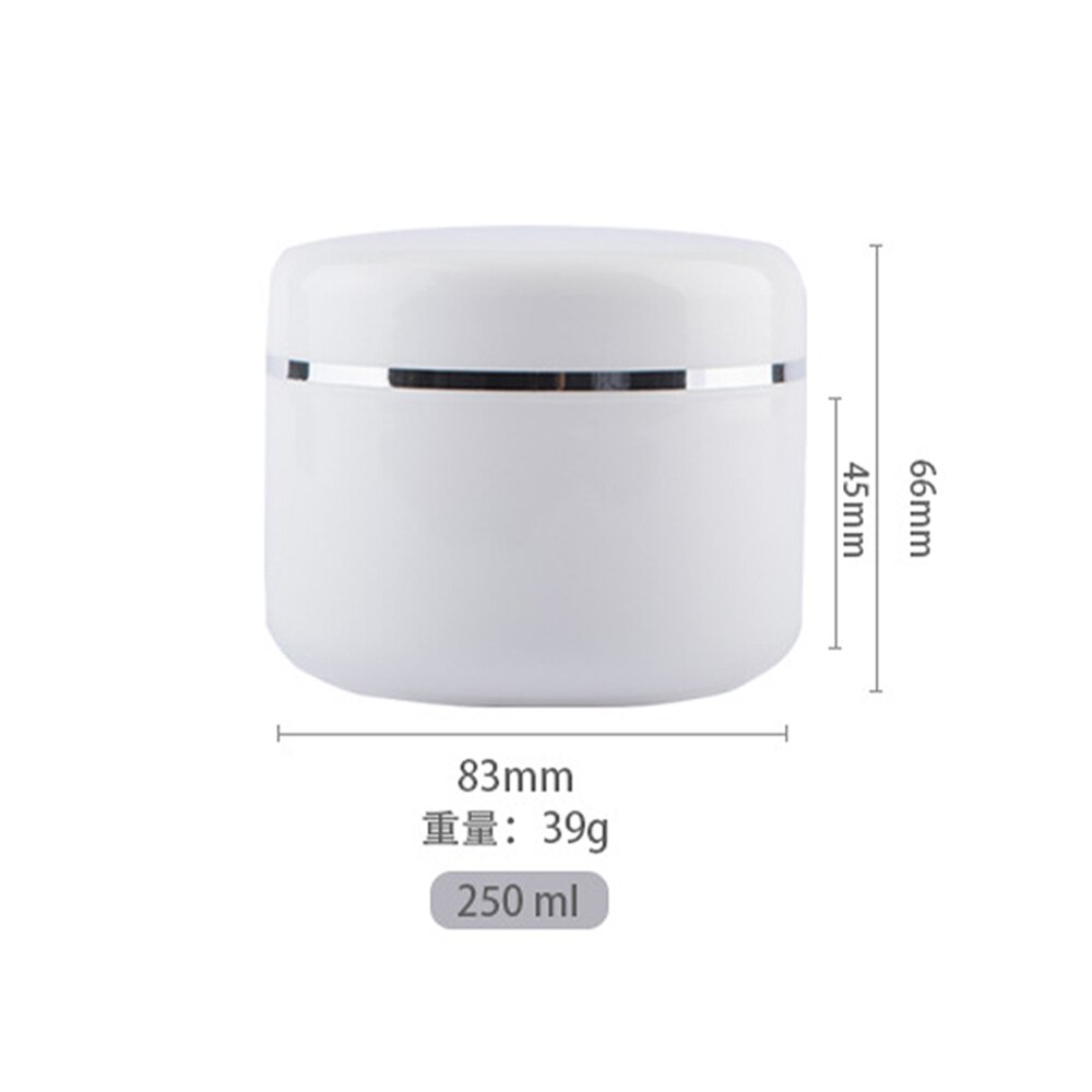 10 stuks hervulbare flessen reis gezichtscrème lotion cosmetische container plastic lege make-up pot pot 20/30/50/100/150/250g: 250ml 2 stuks