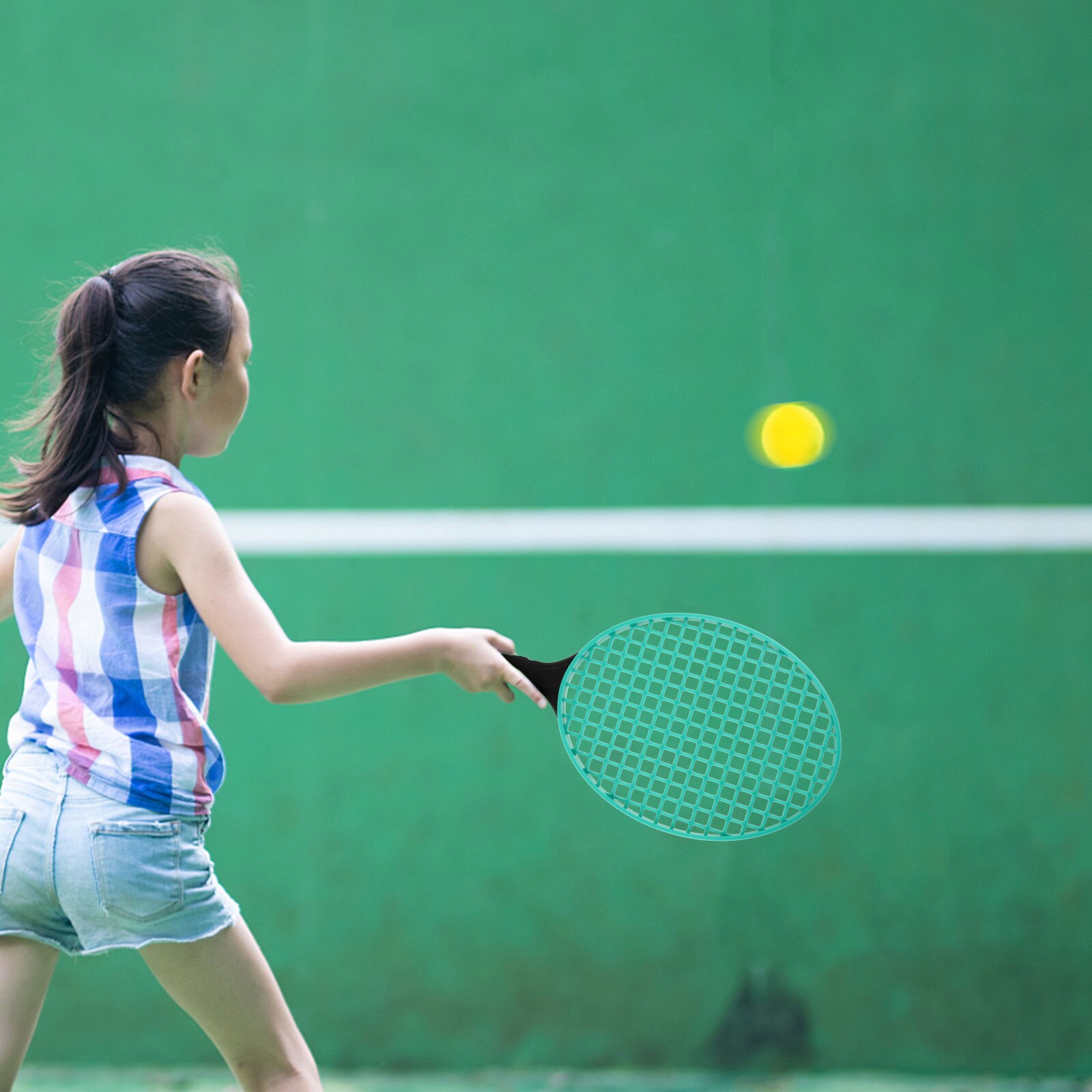 Racchette da Tennis per bambini 2 pezzi kit racchetta da Tennis in plastica per bambini all'aperto