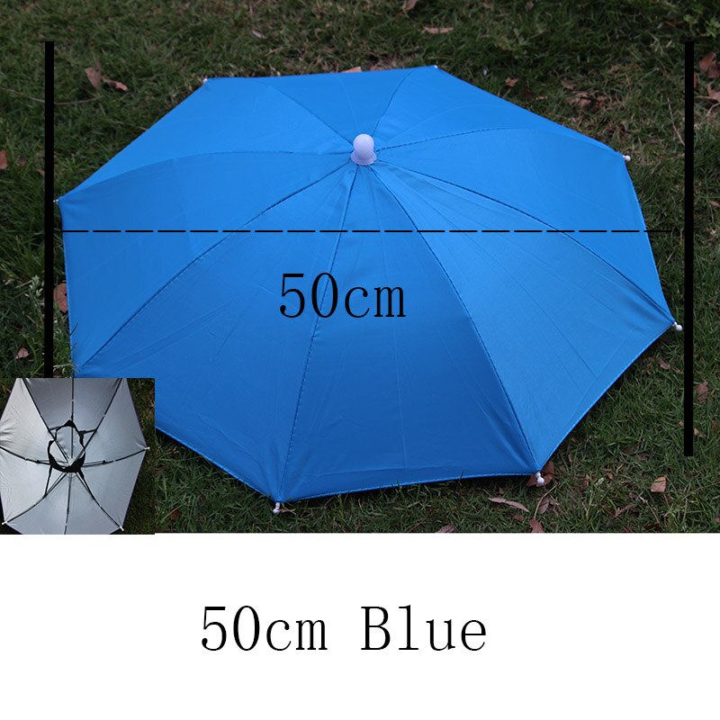 YADA Headwear Kappe Kopf Hüte Tragbare Kopf Regenschirm Hütte Angeln Kappen Punkt Spitze Regenschirm Sport Kappe Handarbeit draussen Regenschirm YD153: Blau