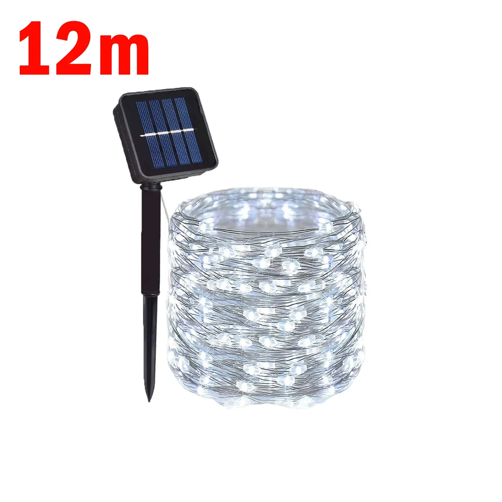 Weihnachten Solar- Lampe LED draussen 7M/12M Lichterketten Gebühr Wasserdicht für Neujahr Party Girlanden garten Dekor Beleuchtung: Licht Grün