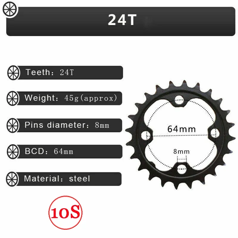 BUCKLOS MTB kettingblad 2*10S 3*10S 3*9S mountainbike kettingwiel dubbele triple speed fiets kroon 22T 24T 32T 42T 44T 26T 38T: Blauw