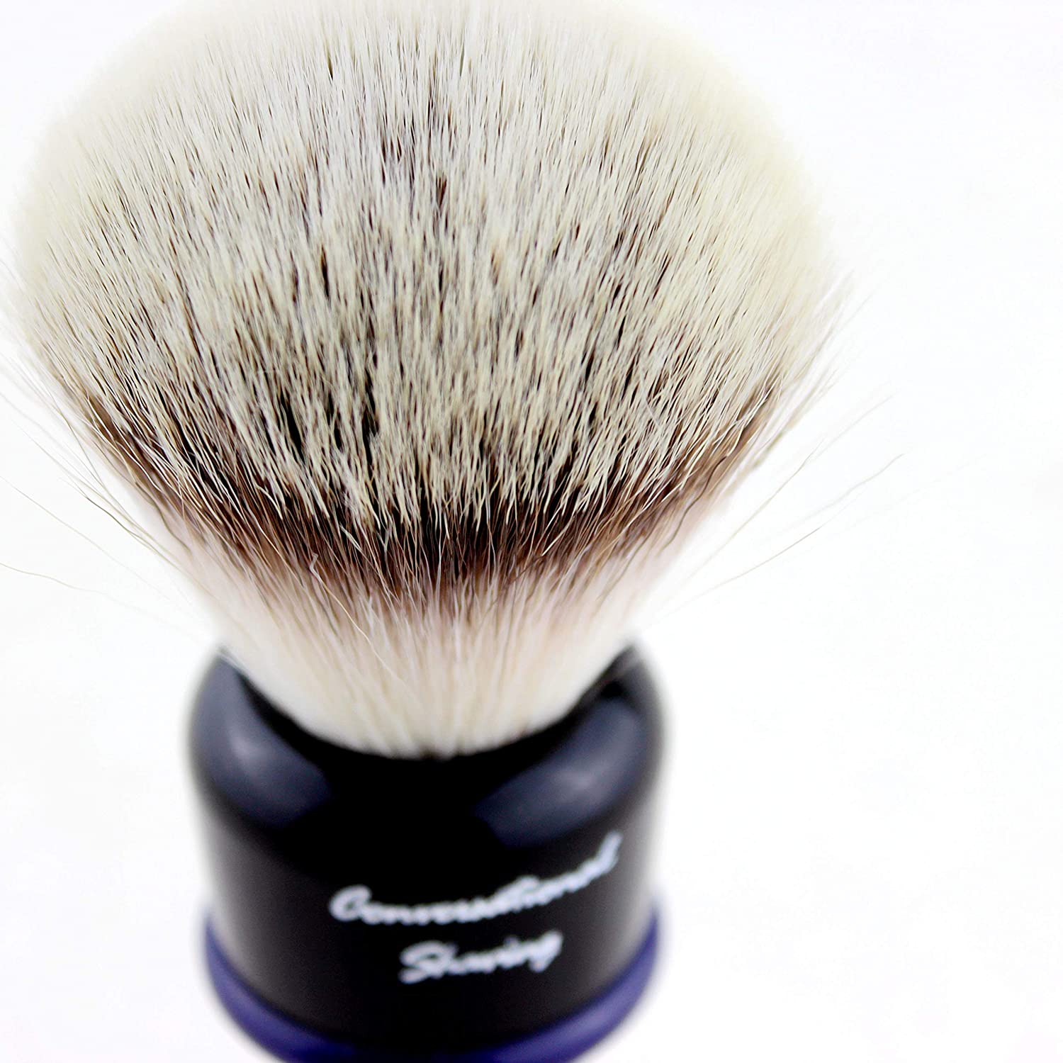 Conversational Shaving-22mm G4 synthetic hair shaving brush with B&D resin handle+FREE STAND