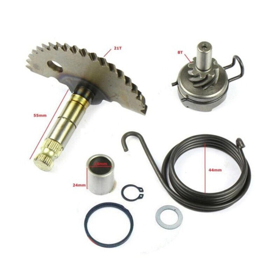 49cc 50cc gy6 139qmb für chinesische Moped Roller ATV Kickstart Bausatz komplette Zahnrad welle Feder ritzel tift tq Anlasser: Armee Grün